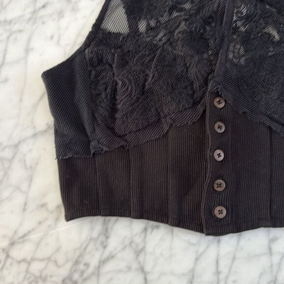 NWT Free People Have My Heart Tank Black XS *flaws - Picture 5 of 12